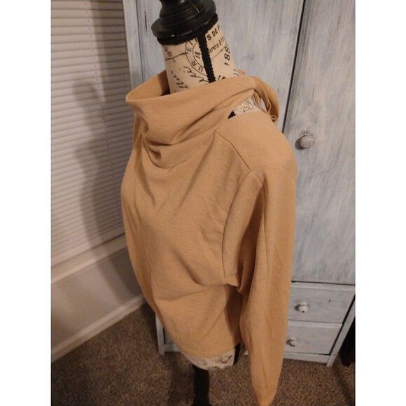 Zara Cowl Neck tie back top Size Md Camel Boho Y2K Feminine - Picture 6 of 11